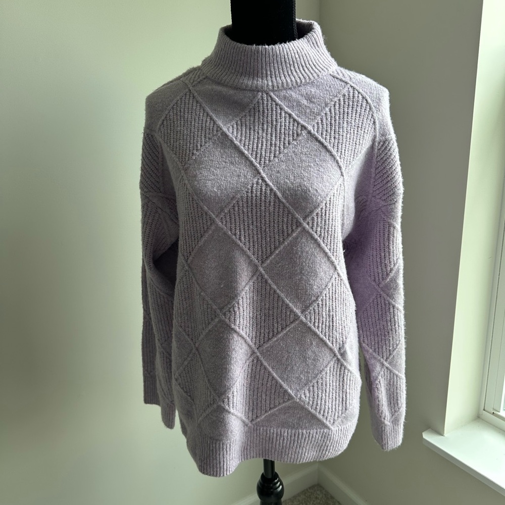Women’s Christopher & Banks Lavender Diamond Mock Neck Sweater